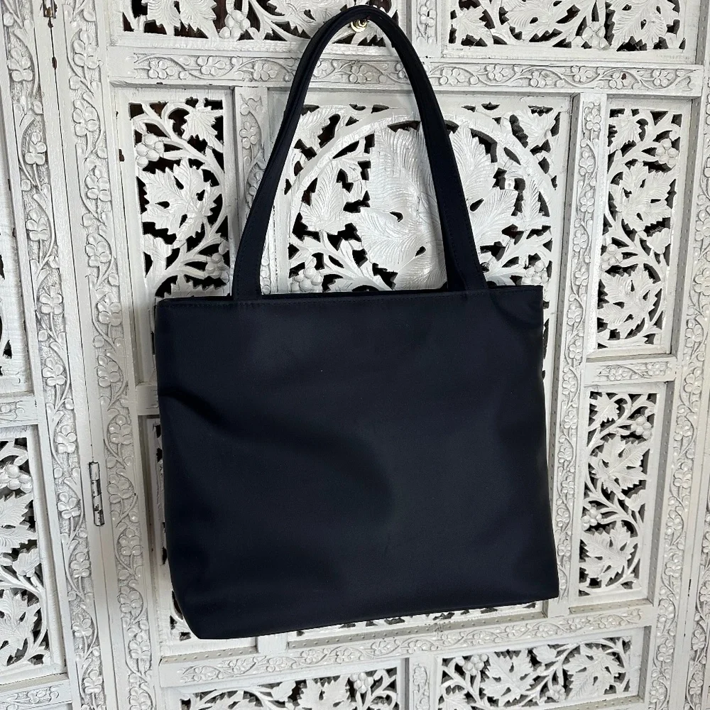Bob Mackie Wearable Art Embroidered Pink & Black Butterfly Small Tote Bag‎